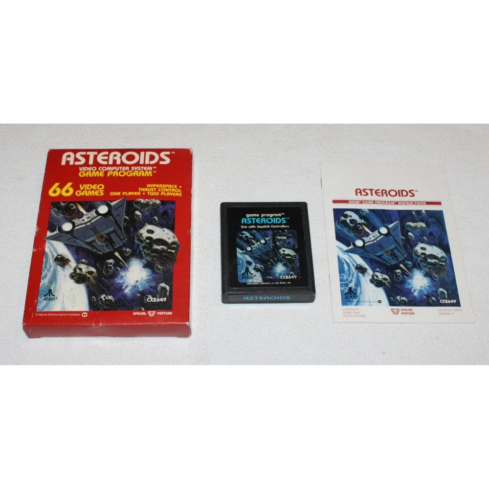 vintage Atari 2600 video games lot of 3 Asteroids Space Invaders Pac-Man boxes